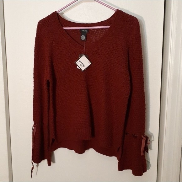 Rue21 Sweaters - Rue 21 being neck maroon red sweater with sleeve detail s small new nwt top